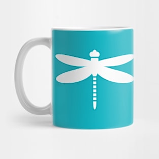 Dragonfly (white on blue) Mug